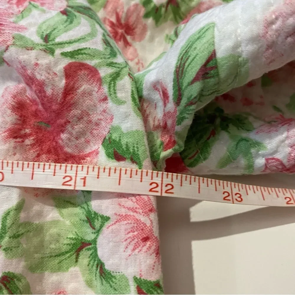 Vintage Chandio Floral Short Sleeve Midi Lenghth Button Front House Dress Size M